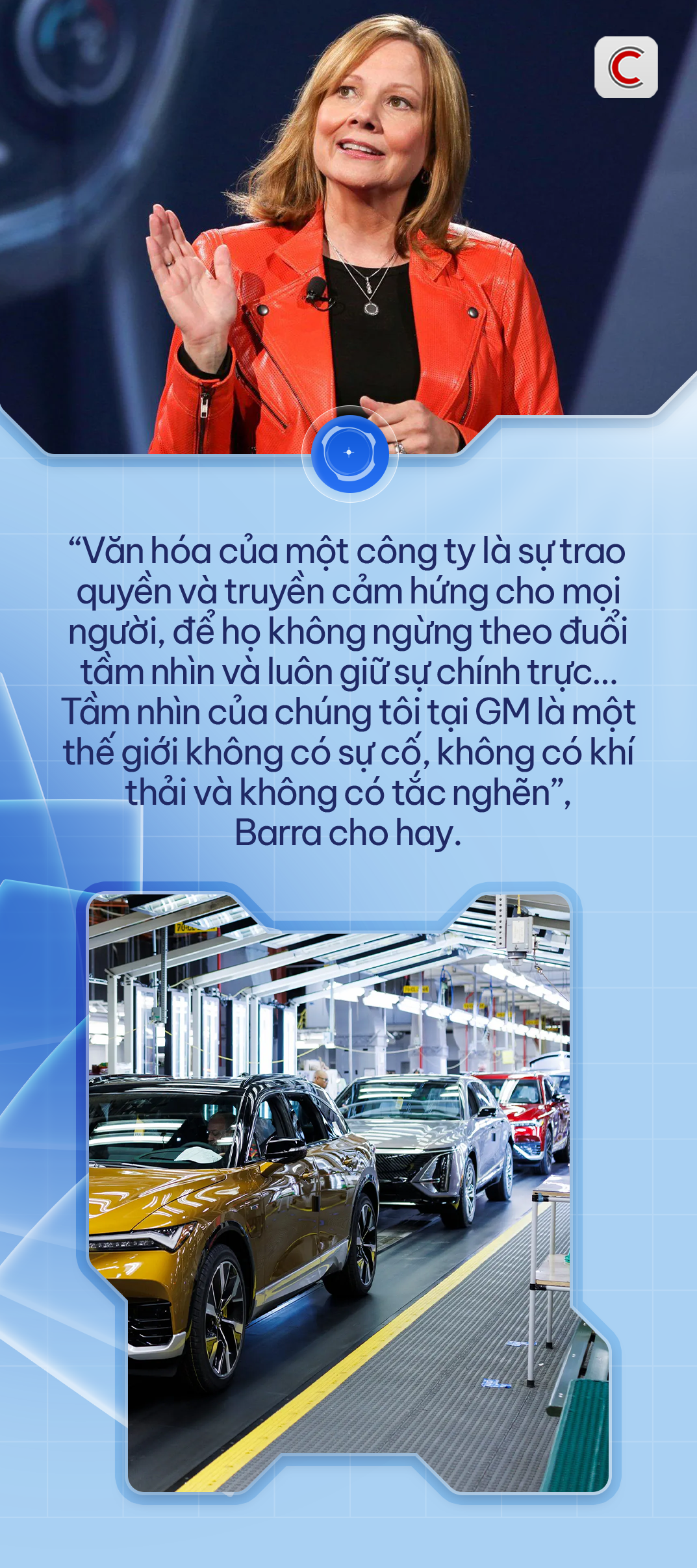 Mary Barra và các mẫu xe điện của General Motors Mary Barra và các mẫu xe điện của General Motors