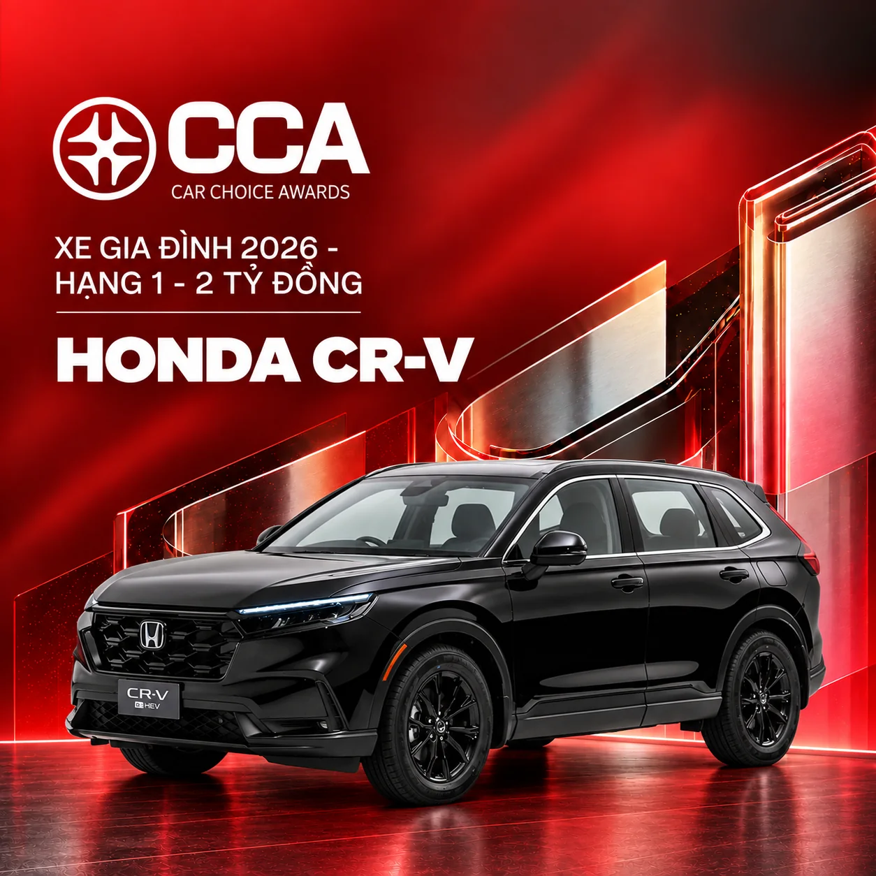 Poster Car Choice Awards 2026 – Xe gia đình 2026 – hạng 1 – 2 tỷ đồng: Honda CR-V
