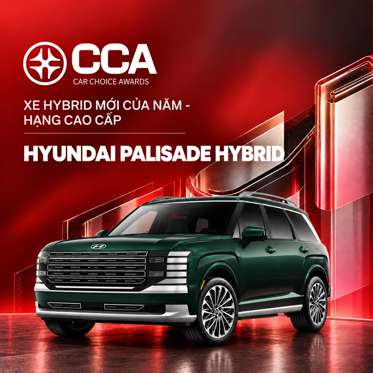 Poster Car Choice Awards 2026 – Xe hybrid mới của năm – hạng cao cấp: Hyundai Palisade Hybrid